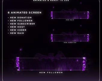 Cyberpunk Animated Twitch Alerts | Neon Futuristic Stream Overlay (Digital Download)