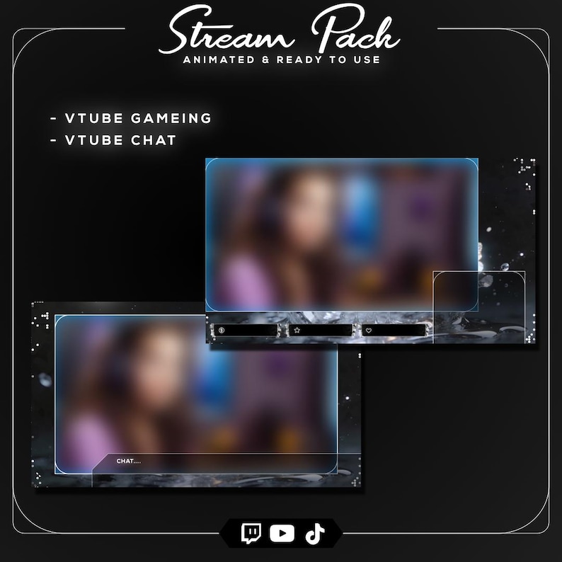 Coquette Stream Overlay Bundle | Animated Silver Butterfly Twitch Pack ...