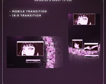 Animated Stinger Transition OBS | Cyberpunk Neon Pink Pack — Twitch TikTok YouTube | Vertical Horizontal Scene Change Digital Download