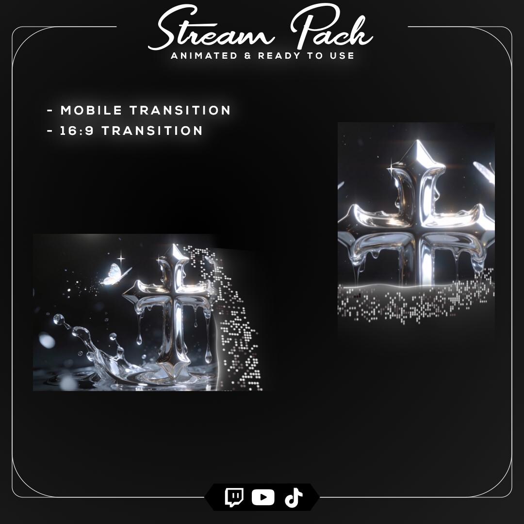 2 Animated Stream Transitions | Gothic Chrome Cross Scene Transition ...