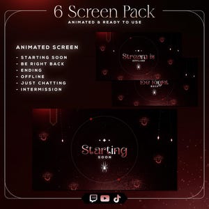 Halloween Animated Stream Screens: Gothic Twitch OBS Overlay Pack