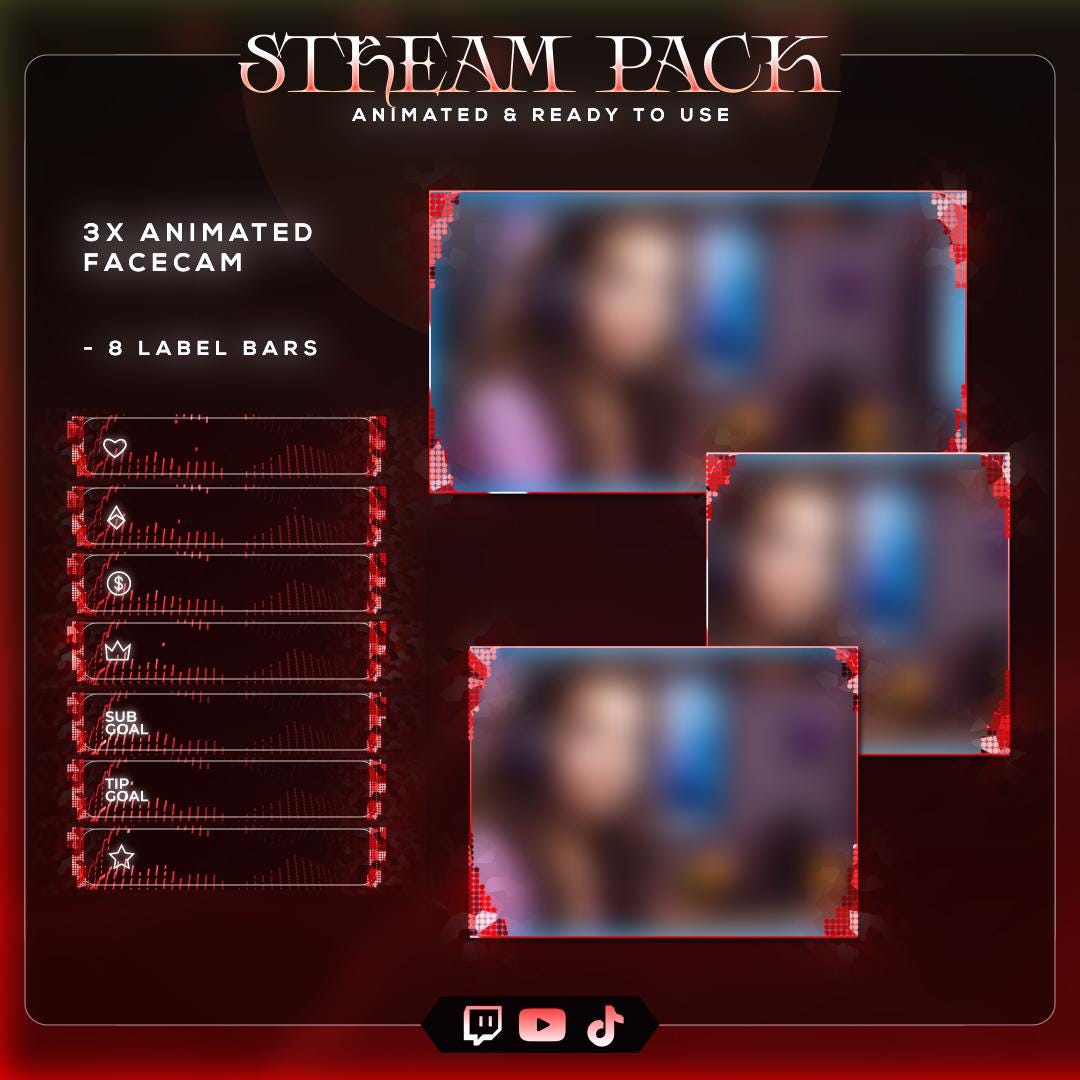Gothic Bat Twitch Overlay Bundle | Vampire Dark Fantasy Stream Pack ...