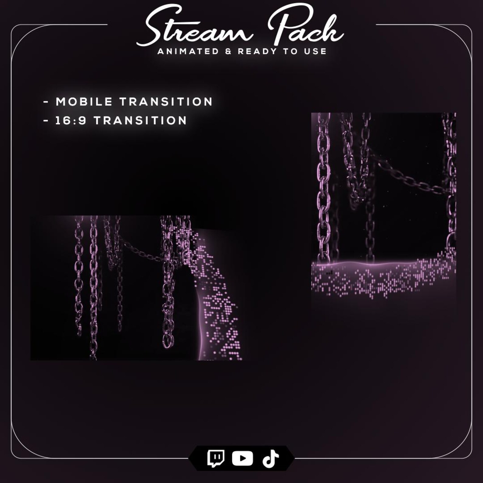 Purple Gothic Stream Overlay Pack | Animated Twitch Overlay | Dark Pink ...