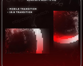 Rode neon glitch geanimeerde stingerovergang | Stream-overlay