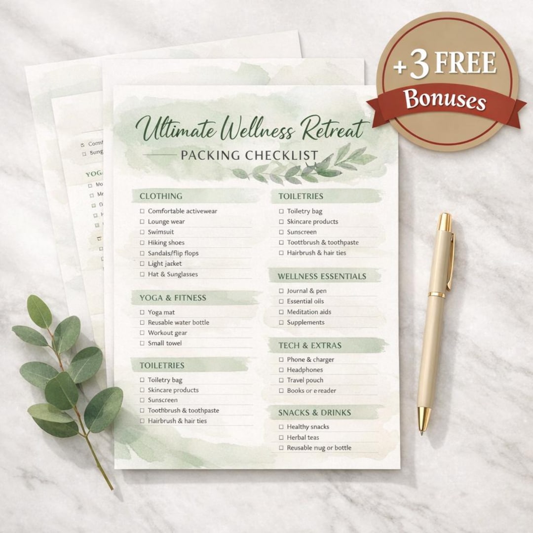 Retreat Checklist.pdf Wellness Retreat Packing Checklist Printable PDF, Yoga Retreat Packing ...