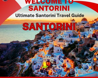 Guide de voyage de Santorin | Itinéraire d'aventure dans les îles grecques et conseils | Téléchargement instantané au format PDF pour la planification de voyage + 2 guides de voyage en prime GRATUITS.