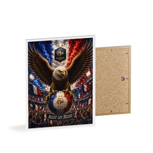 Eagle on French Soccer Ball Poster with Wooden Frame | Allez Les Bleus image 13