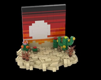 Western Desert Sunset horisontal dysplay - pdf MOC instructions