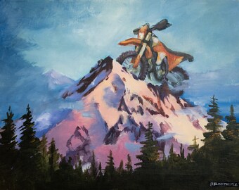 PNW Colossus - Original Motorcycle Acrylic Painting -