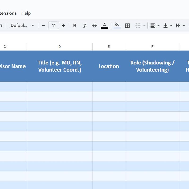 Shadowing Hours Log - Etsy