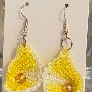 yellow stylish shell earrings