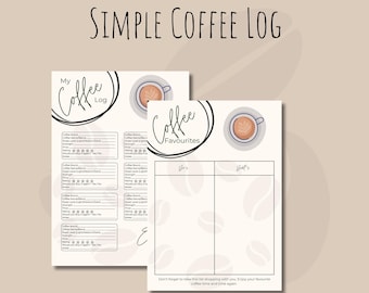 Coffee Tasting Log: Simple Coffee Tracker (Digital Download)