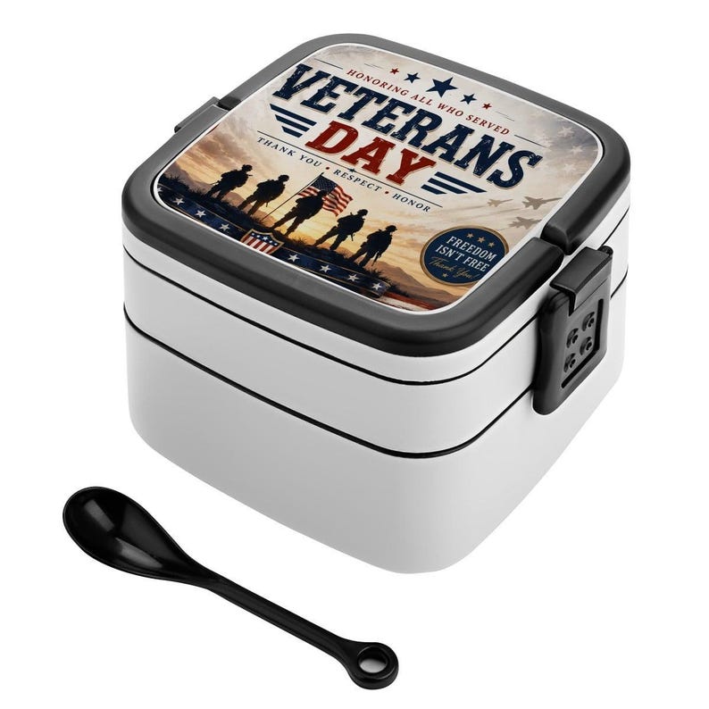 Veterans Day 2026 Bento Box | Personalized Reusable Stackable Lunch Box ...