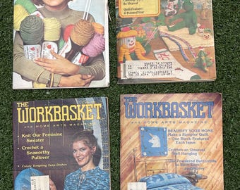 Vintage 1970s Knitting  Crochet Magazines – The Workbasket & Learn to Knit Lot 4