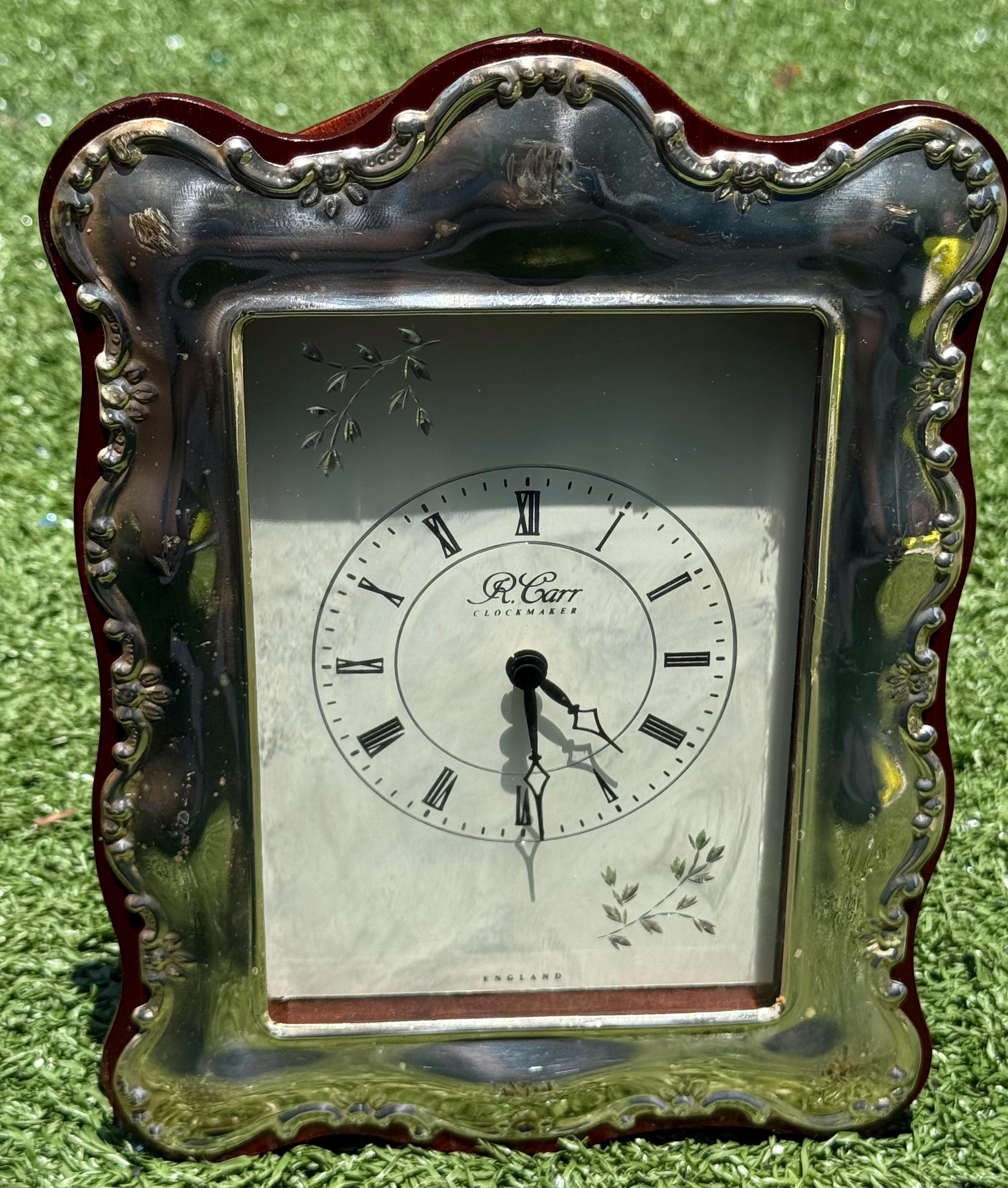 R. Carr Sterling Silver Mantel Clock – 1994 London Hallmarked