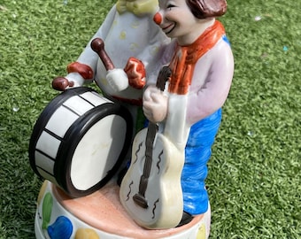 Vintage “send in the Clowns” Ceramic Music Box – Rotating Clown