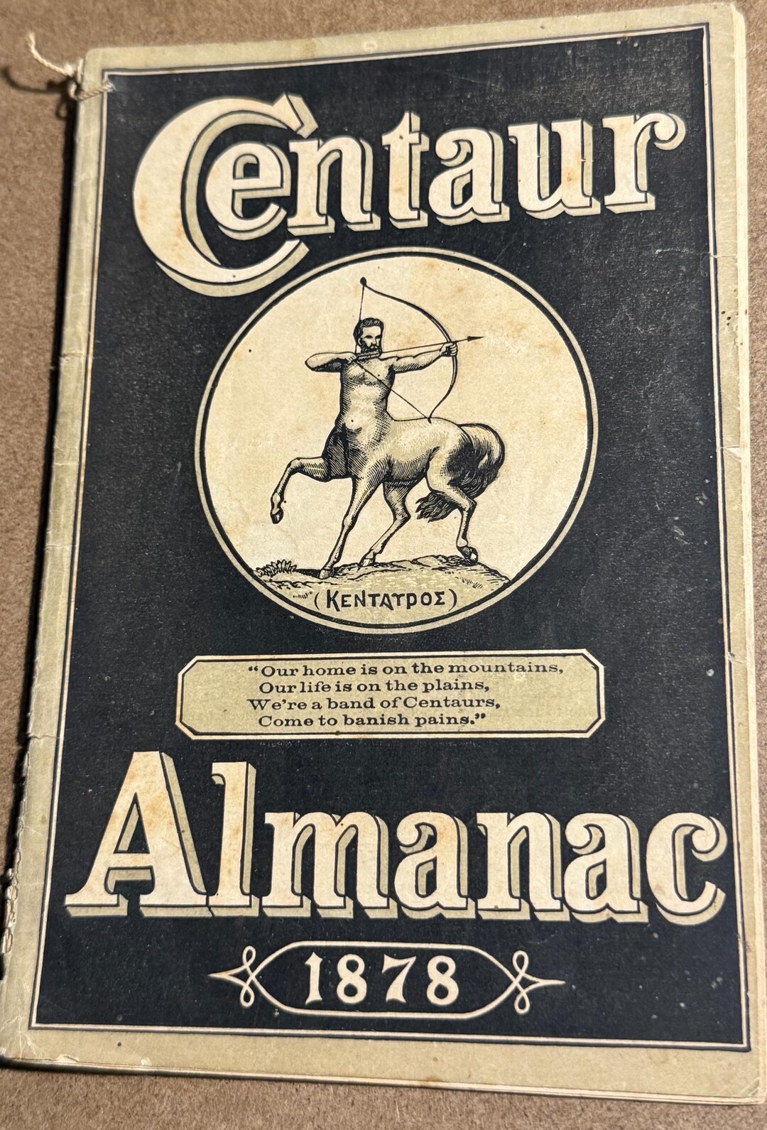 1878 Centaur Almanac • Antique Advertising Medical Booklet • Castoria ...