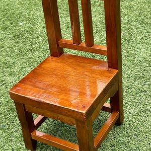 Vintage Miniature Wooden Chair – 9.5” Tall Handmade Doll or Display Chair