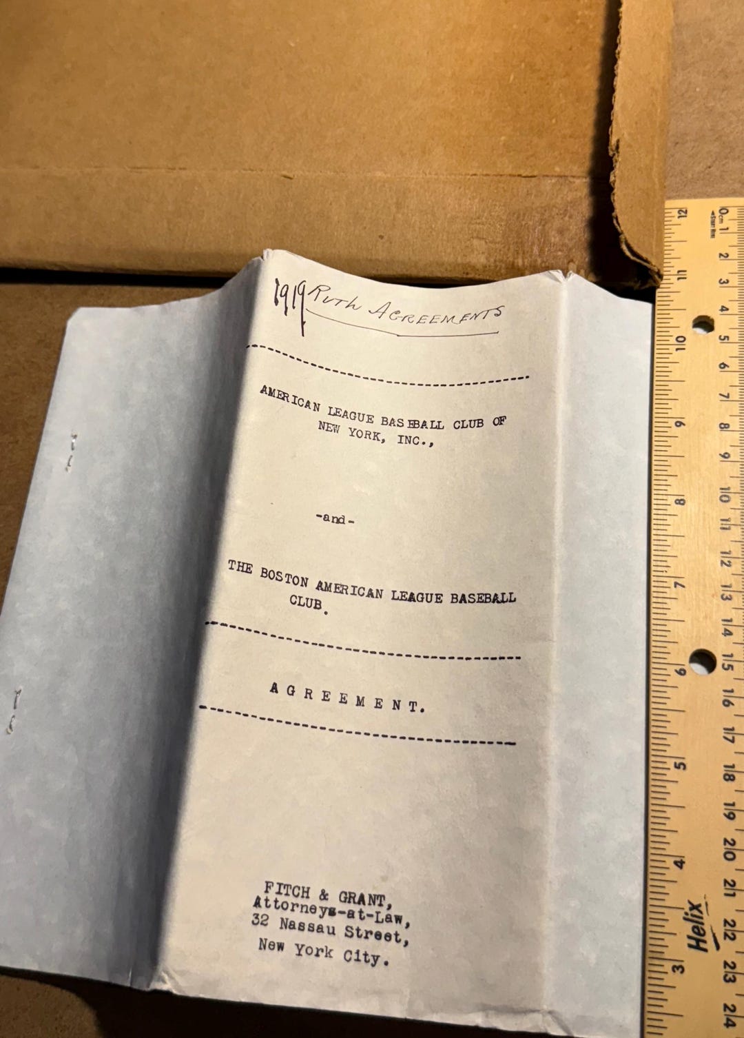 Vintage 1919 Babe Ruth Sale Agreement Reproduction – Yankees–red Sox ...
