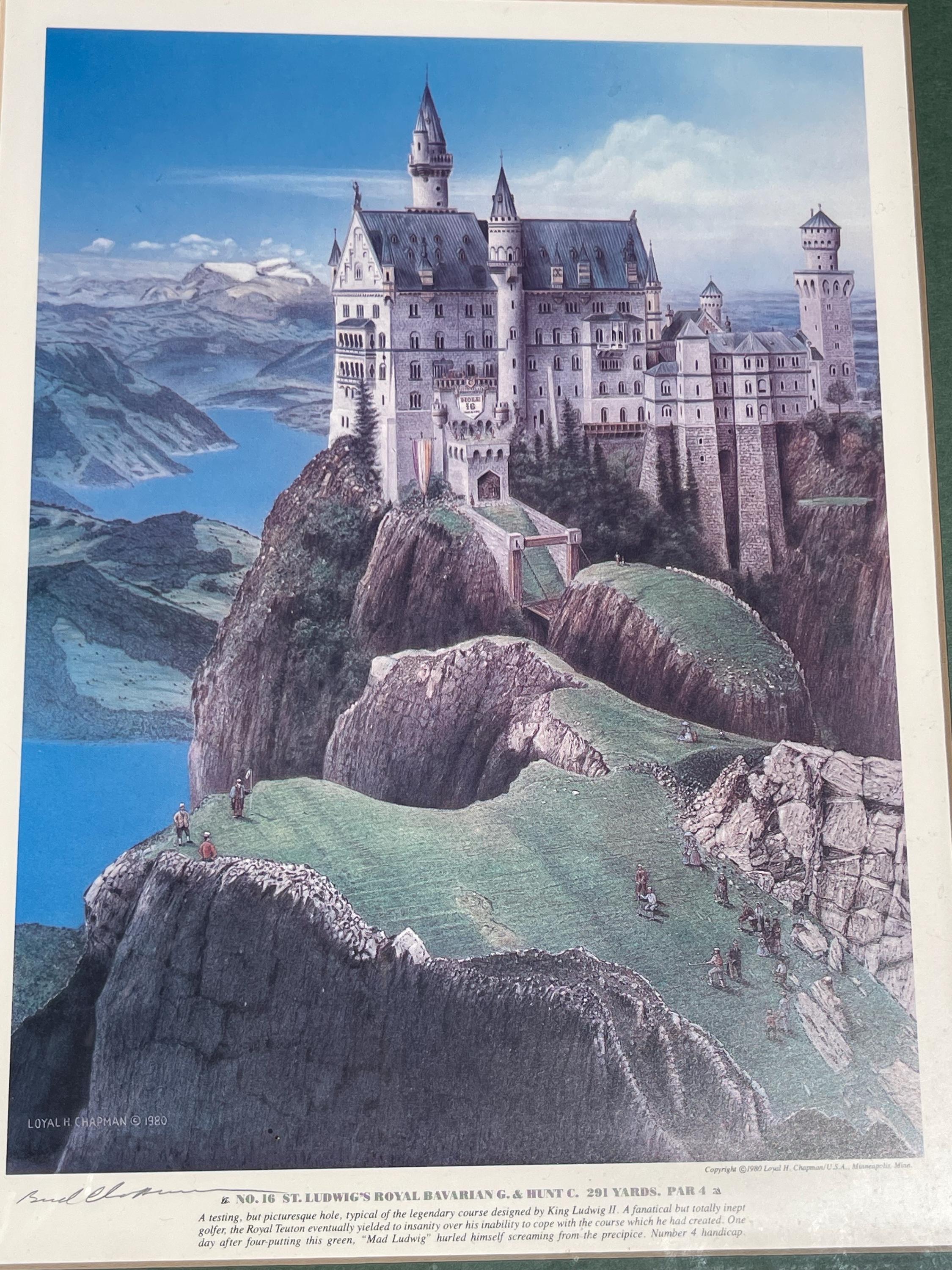 Loyal H. Chapman Signed 1980 Golf Fantasy Print “st. Ludwig's