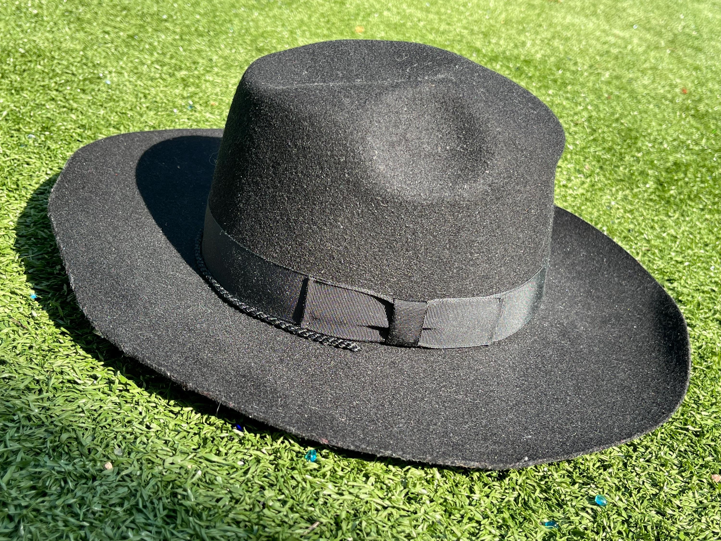 Vintage Eddy Bros. Black Felt Western Hat – Medium Size USA 