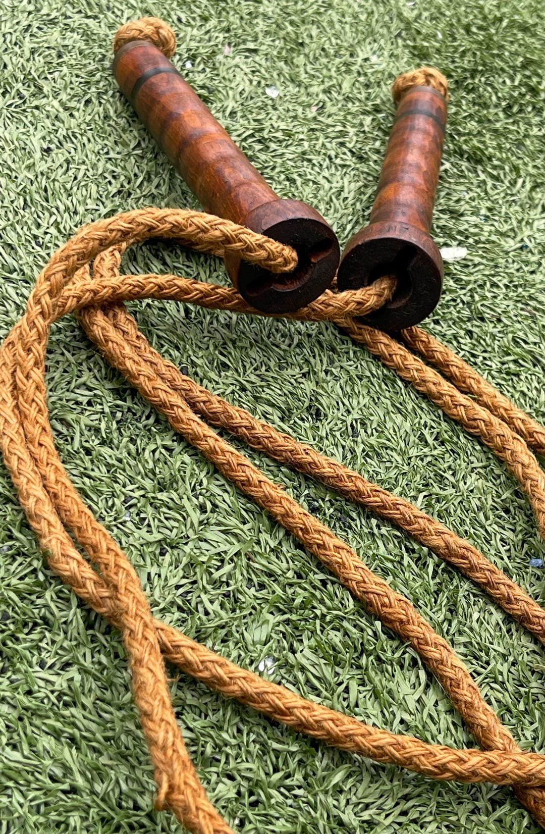Antique Ropes Antique Goodminton Health / Wooden Handle Jump Rope With Braided Cord ...