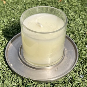 Vintage Pewter Candle Holder with Glass Votive Insert & White Wax Candle – Made in India