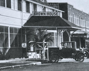Vintage Melbourne Florida Main Street 1925 Brown House Historic Photo Print Matted Space Coast Decor