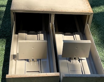 Vintage Industrial Metal 2-Drawer Filing Cabinet – Heavy Duty Steel Office Storage