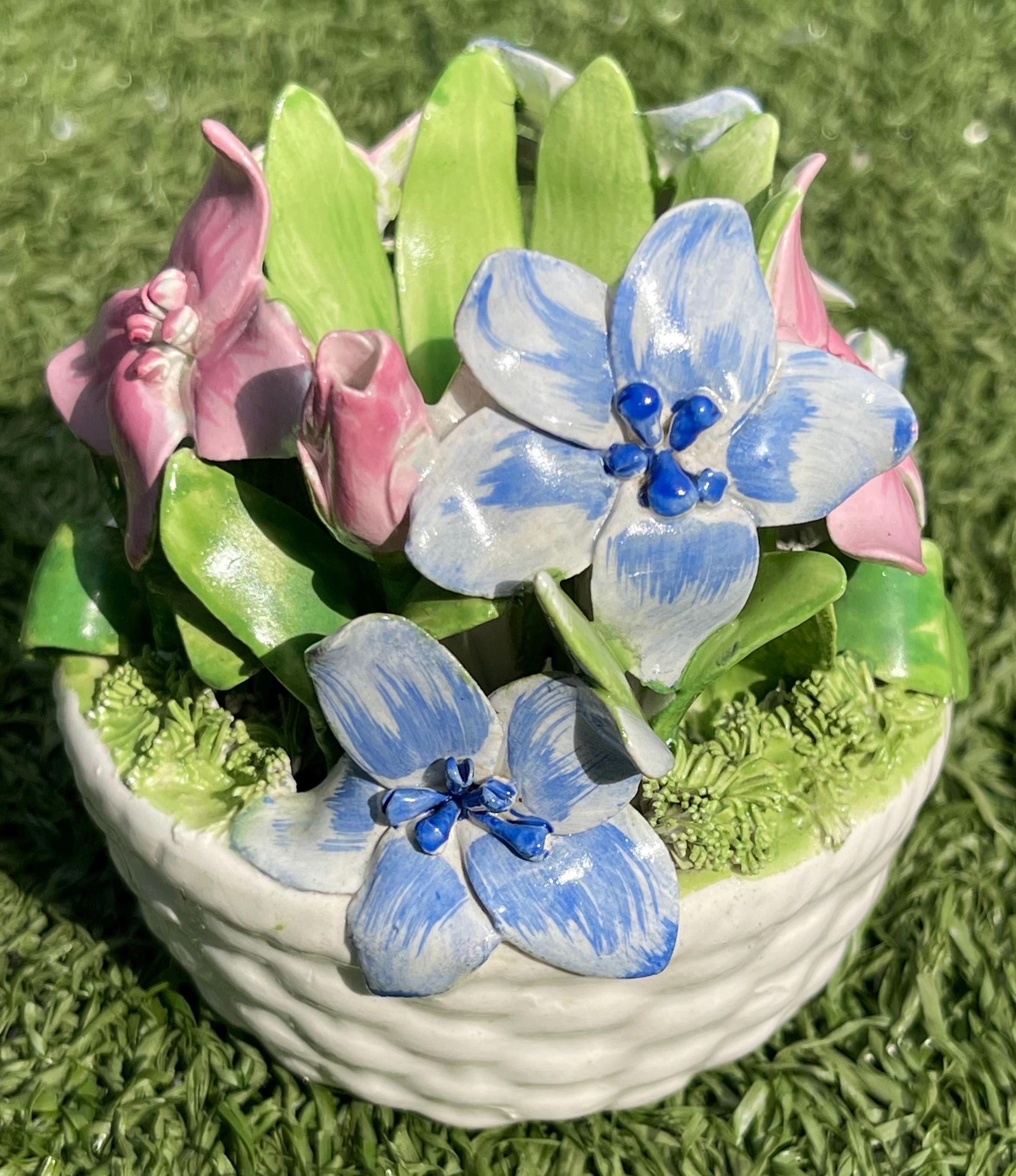 Italian Porcelain Flower Baskets - Etsy