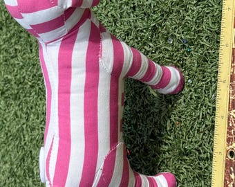 Victoria’s Secret PINK Striped Plush Dog with “Vote for PINK” Button – 8 Inch Collectible Mascot