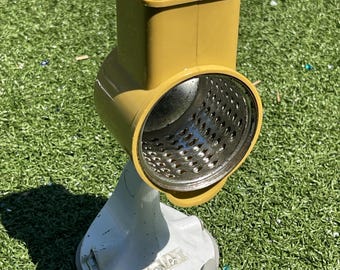 Vintage Mouli Rotary Drum Grater  – Yellow & White Mid Century Kitchen decor display only