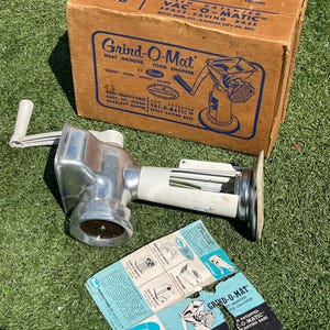 Vintage Rival Grind-o-mat Meat Grinder No. 358 With Box