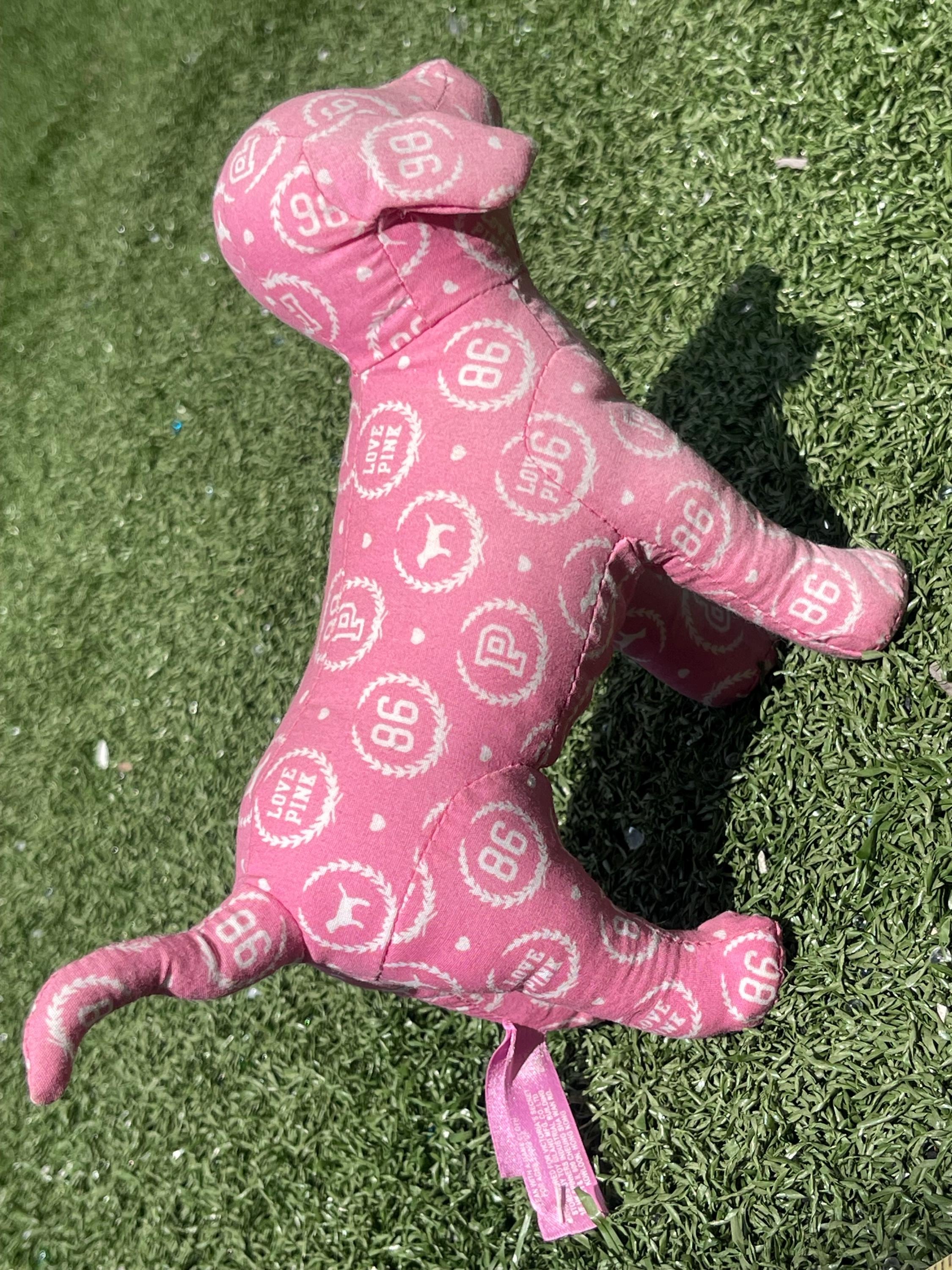 Victoria\'s secret pink dog plaid Santa hat prop 2025 Victoria main image 2
