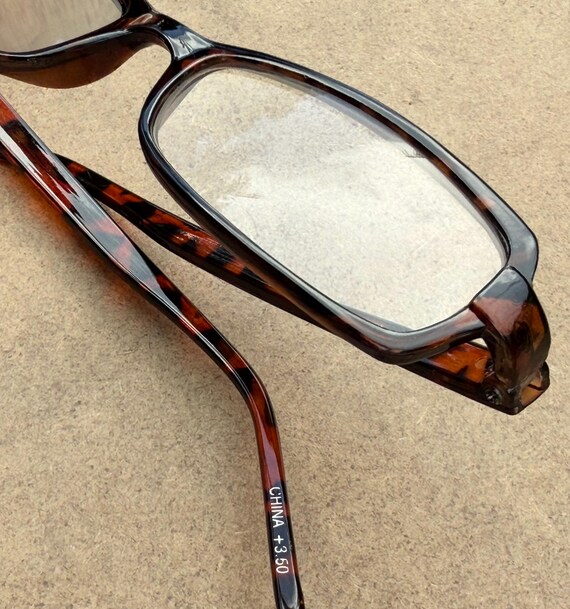 Tortoiseshell Eyeglass Frames +3.50 Readers 5.25”… - image 3