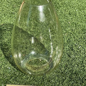 Clear Glass Hurricane Lamp Shade – Open Top & Bottom – 8” Tall Teardrop Light Cover or Chimney
