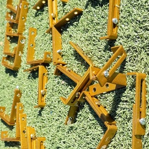 Vintage 4 pc Adjustable Shelf Brackets Gold Metal 3” Lot Options purchase 2–22 pc