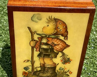 Vintage Italian Wooden Music Box With Hummel-style Artwork – Reuge