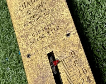 Antique John Chatillon & Sons Brass Spring Balance Scale Type 100 – 50 lb Capacity, Industrial Steampunk Tool