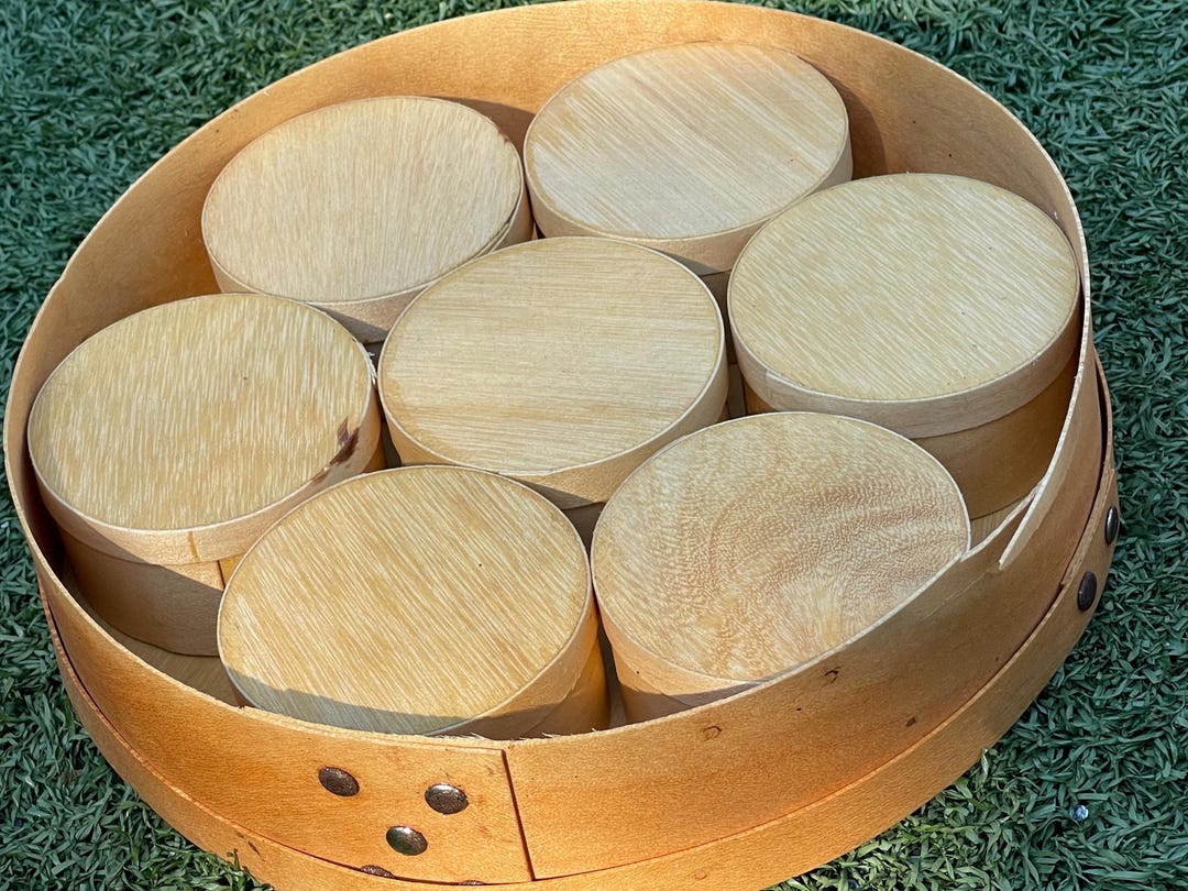 Handmade Wooden Nesting Box Set – 16 Piece Light Wood Canister With 7 ...