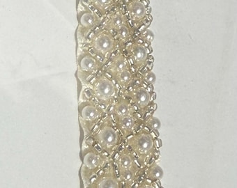Pearl Beaded Bridal Sash Wedding Dress Belt Ivory Pearl Wedding Gown Belt Set of 2