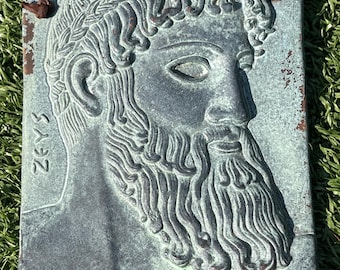 Museum Reproduction Relief of Jupiter of Istiaea Solid Metal Wall Plaque 5.75”