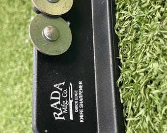 Vintage Rada Quick Edge Knife Sharpener – 3.5" Metal Kitchen Tool, Collectible USA Made