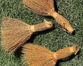 Set of 3 Mini Primitive Twig Brooms 6 Inch Rustic Cottage Farmhouse Decor