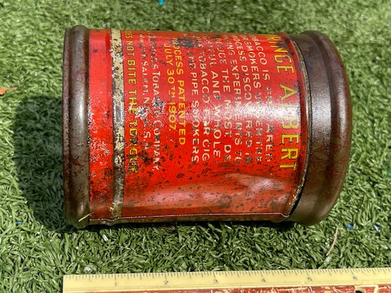 Vintage Prince Albert Crimp Cut Tobacco Tin (1907 Patent Date)