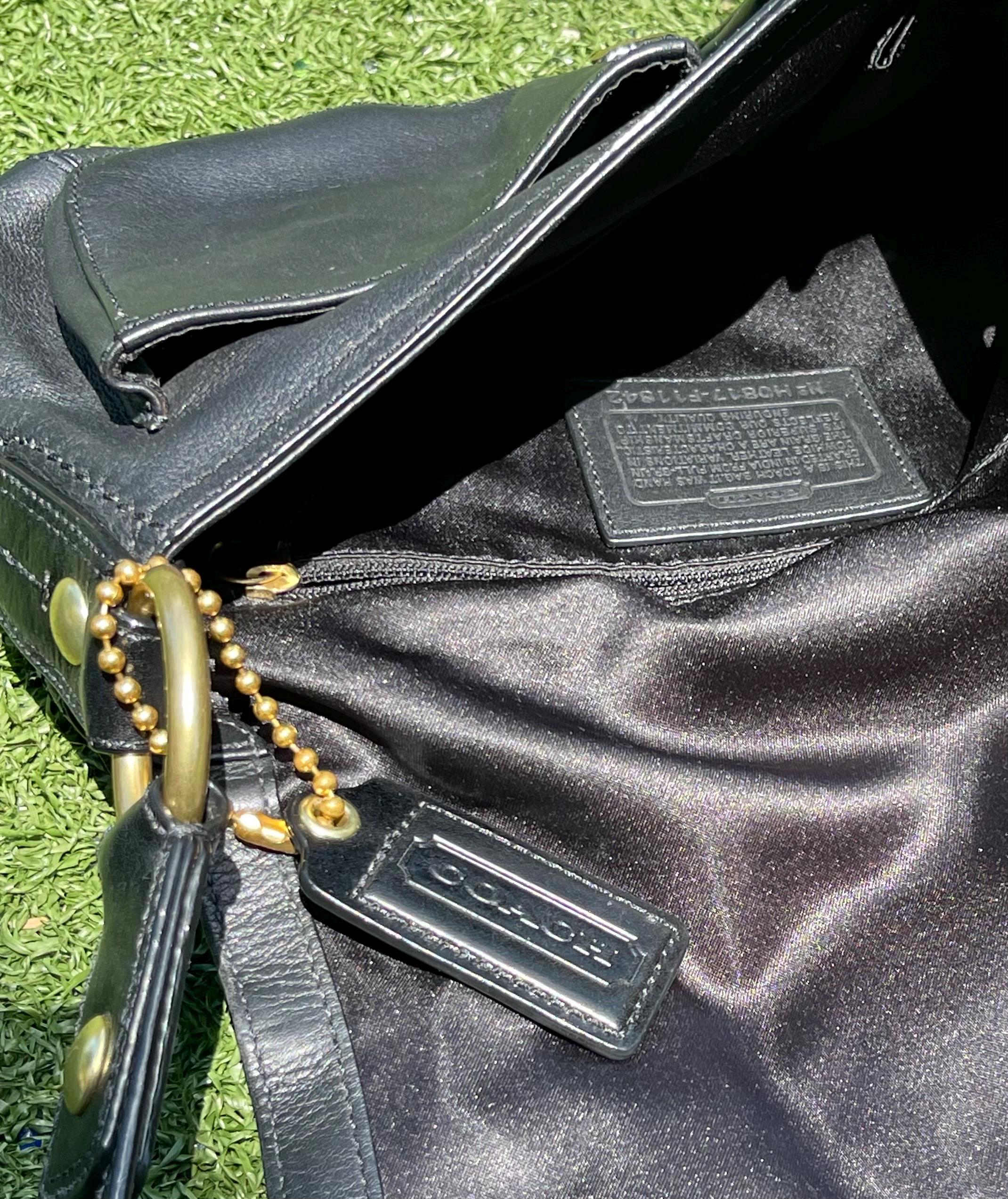 バッグ COACH Vintage Leather Black Shoulder Bag Coach Vintage Black Zip Top Square Shoulder Bag | eBay