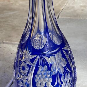 Bohemian Blue Crystal Vase - Etsy