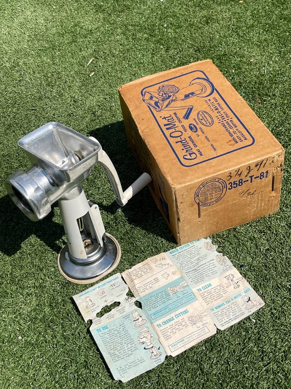 Vintage Rival Grind-o-mat Meat Grinder No. 358 With Box