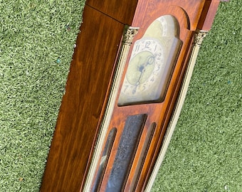 Vintage United Metal Goods Electric Pendulum Wall Clock Model 401 – 19″ Tall