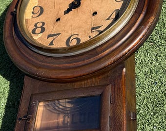 Antique Seikosha Wall Clock 20” | Japanese Export | Paper Dial